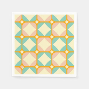 Seamless retro pattern with rounded squares napkins