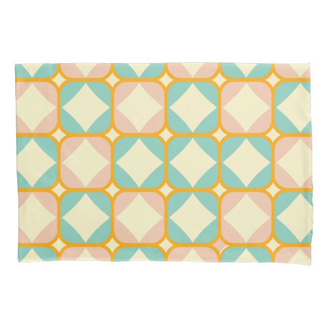 Seamless retro pattern with rounded squares pillow case (Front-Left)