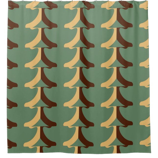 Seamless retro pattern with vertical elements. abs shower curtain (Front)