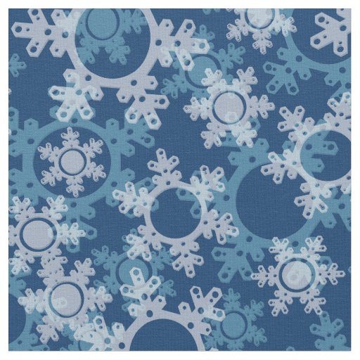 Seamless retro vintage Christmas snowflakes design Fabric