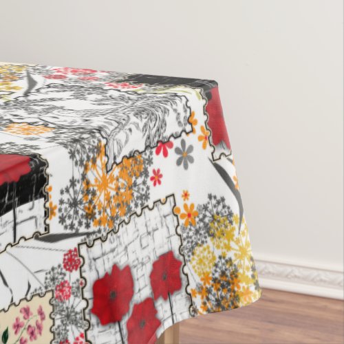 Seamless retro vintage patchwork quilting patches tablecloth