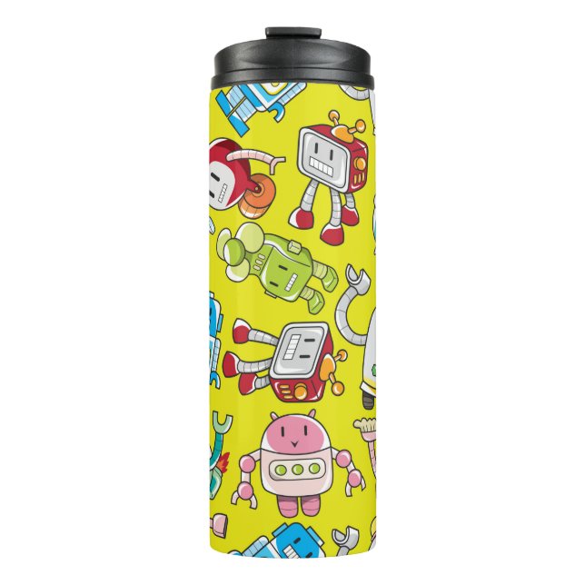 seamless robot pattern thermal tumbler (Front)
