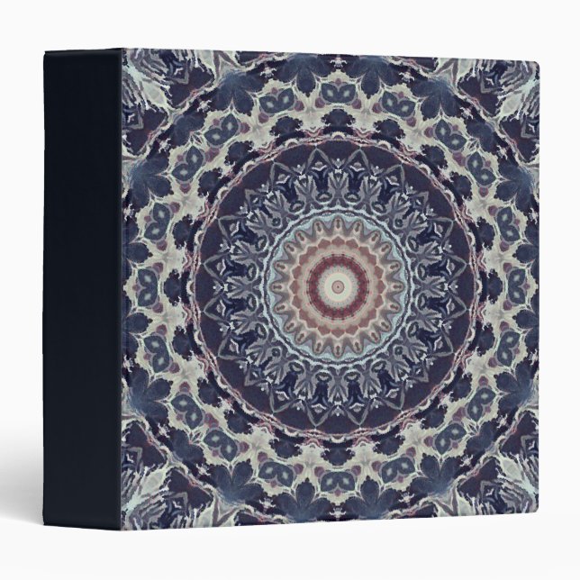 Seamless round ornamental mandala pattern arabic k 3 ring binder (Front/Spine)