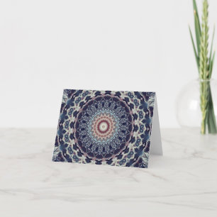 Seamless round ornamental mandala pattern arabic k card