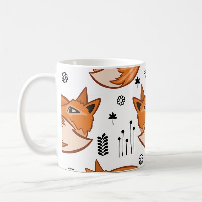 Seamless scandinavian pattern. kids background wit coffee mug (Left)