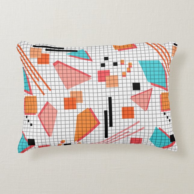 Seamless school geometric memphis shapes pattern s accent pillow (Front)