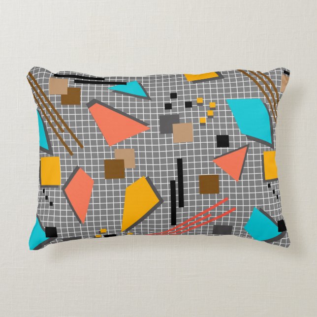 Seamless school geometric memphis shapes pattern s accent pillow (Front)