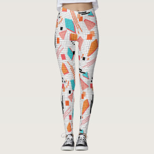 Seamless school geometric memphis shapes pattern s leggings