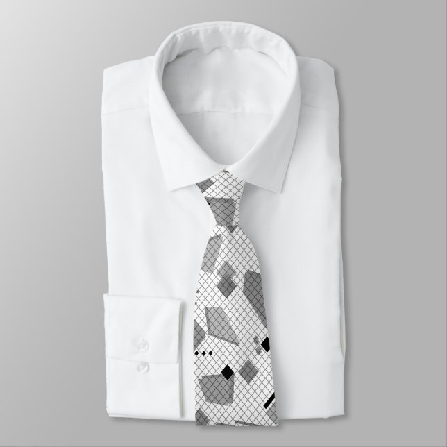 Seamless school geometric memphis shapes pattern s neck tie (Tied)