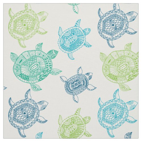 Seamless Sea Turtles Pattern Fabric