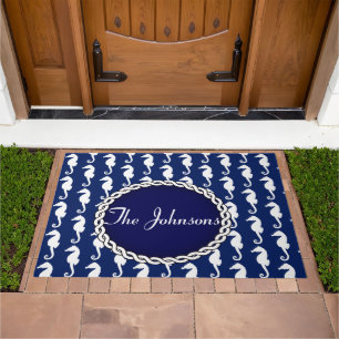 Seamless Seahorse Pattern Doormat