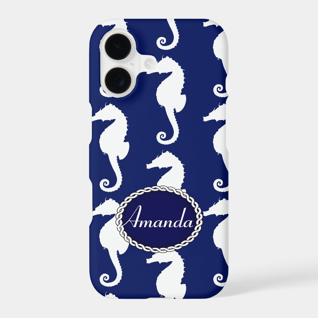 Seamless Seahorse Pattern Iphone Case (Back)