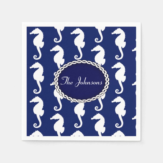 Seamless Seahorse Pattern Napkins (Front)