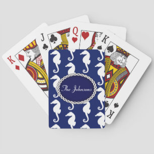 Seamless Seahorse Pattern Poker Cards