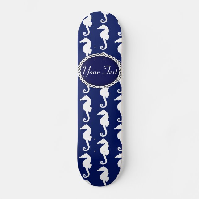 Seamless Seahorse Pattern  Skateboard (Front)