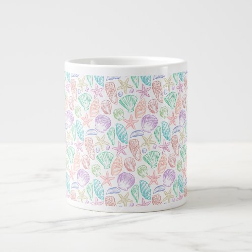 Seamless Seashell Pattern Collection Giant Coffee Mug