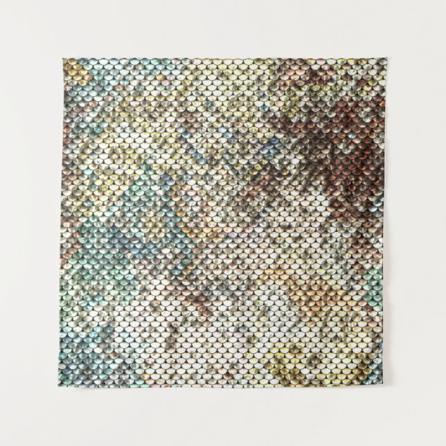 Seamless sequins texture: sparkling background. tapestry (Front)