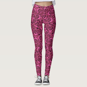 Seamless silk satin roses flowers floral beautiful leggings