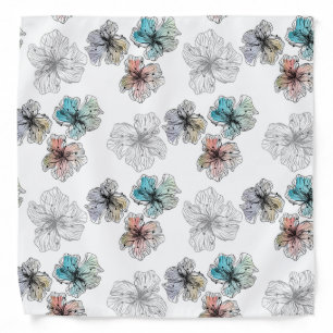 Seamless sketched lined flowers abstract modern pa bandana