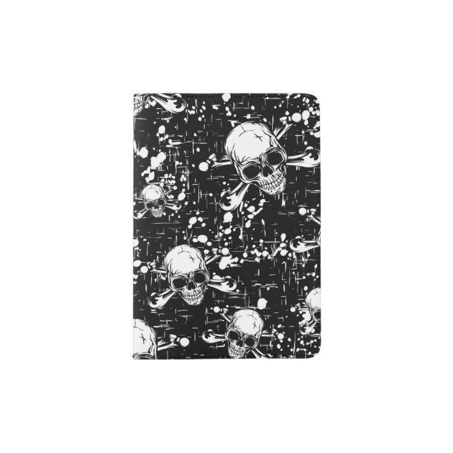 seamless skull background passport holder (Front)