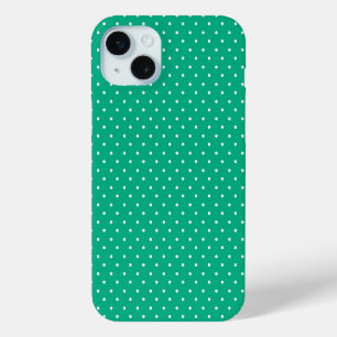Seamless solid teal polka dot pattern iPhone 15 plus case