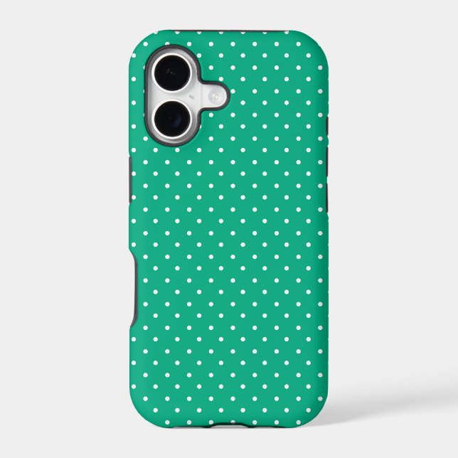 Seamless solid teal polka dot pattern iphone case (Back)