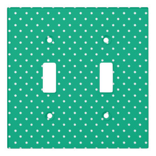 Seamless solid teal polka dot pattern light switch cover