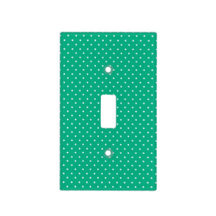 Seamless solid teal polka dot pattern light switch cover