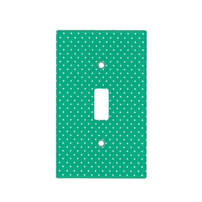 Seamless solid teal polka dot pattern light switch cover (Front)