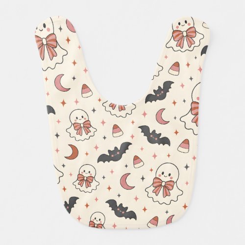 Seamless Spooky Cute Fall Design Baby Bib