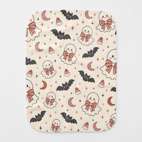 Seamless Spooky Cute Fall Design Baby Burp Cloth
