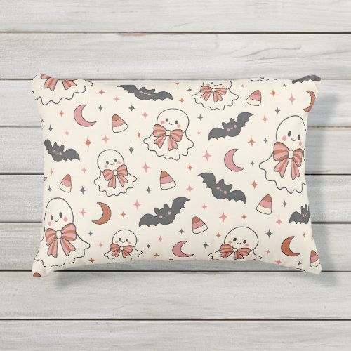 Seamless Spooky Cute Fall Design Outdoor Pillow