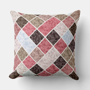 Seamless square patchwork granite marble pattren r throw pillow