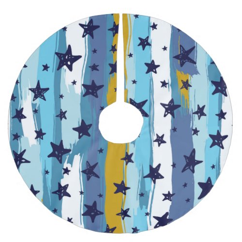 Seamless Star Pattern Versatile Background Brushed Polyester Tree Skirt