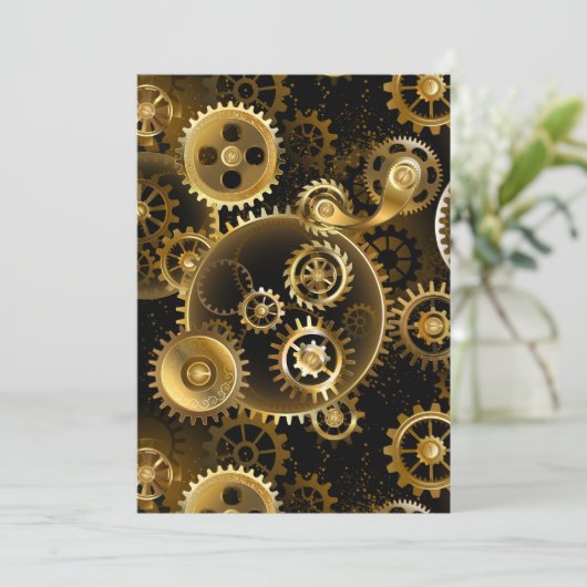 Seamless Steampunk Brass Gears (Standing Front)