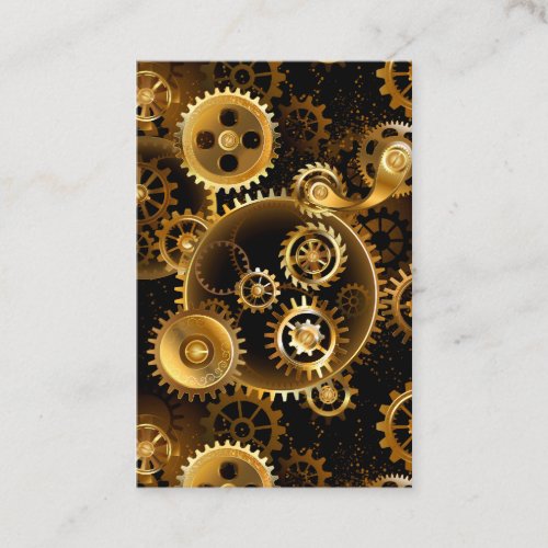 Seamless Steampunk Brass Gears Appointment Card