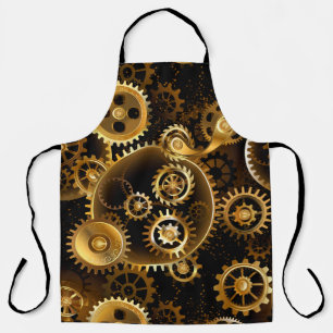 Seamless Steampunk Brass Gears Apron