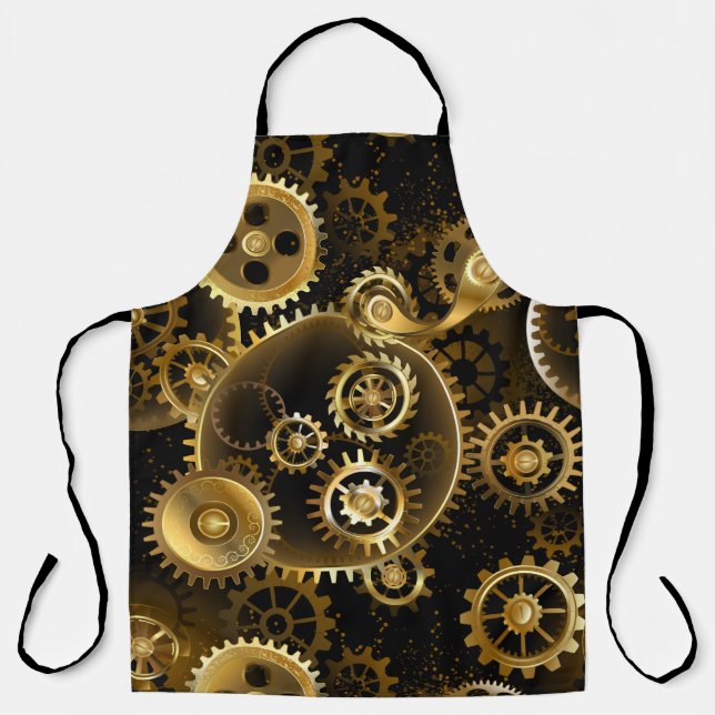 Seamless Steampunk Brass Gears Apron (Front)
