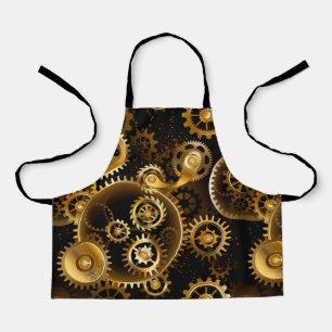 Seamless Steampunk Brass Gears Apron