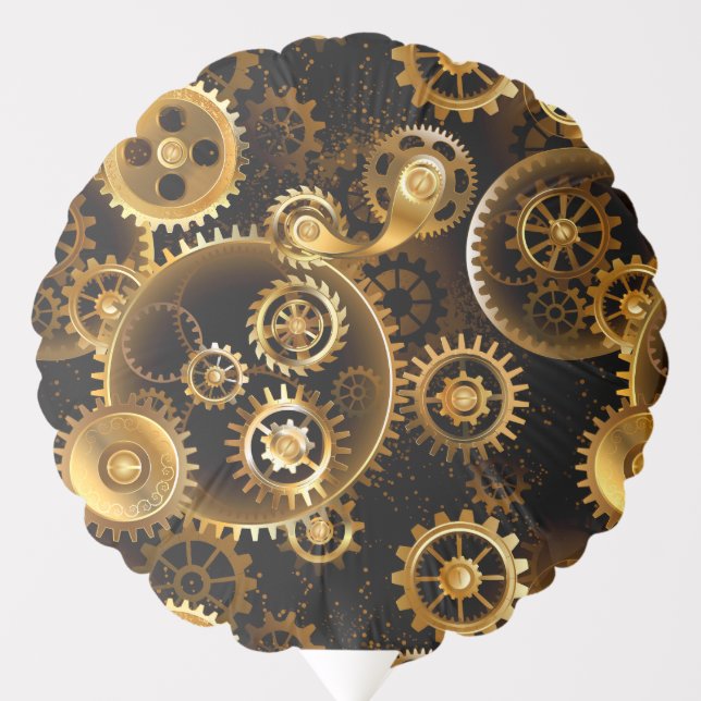 Seamless Steampunk Brass Gears Balloon (Front)