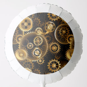 Seamless Steampunk Brass Gears Balloon