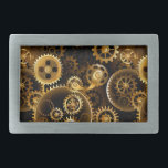 Seamless Steampunk Brass Gears Belt Buckle<br><div class="desc">Seamless,  metal,  brass,  gold gears on rusty dark background. Steampunk style.</div>