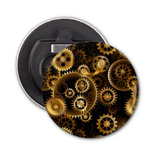 Seamless Steampunk Brass Gears Bottle Opener