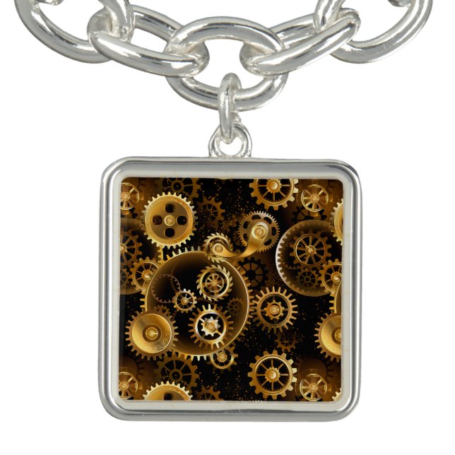Seamless Steampunk Brass Gears Bracelet (Design)