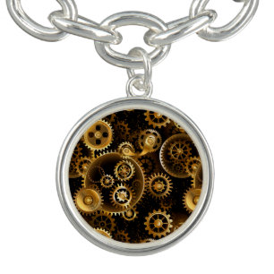 Seamless Steampunk Brass Gears Bracelet
