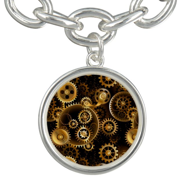 Seamless Steampunk Brass Gears Bracelet (Design)