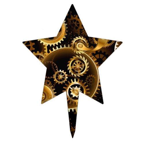 Seamless Steampunk Brass Gears Cake Topper