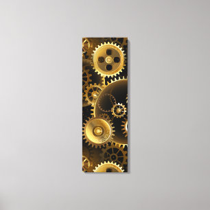 Seamless Steampunk Brass Gears Canvas Print
