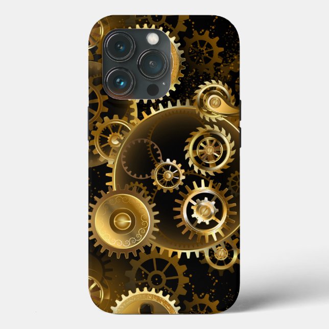 Seamless Steampunk Brass Gears Case-Mate iPhone Case (Back)