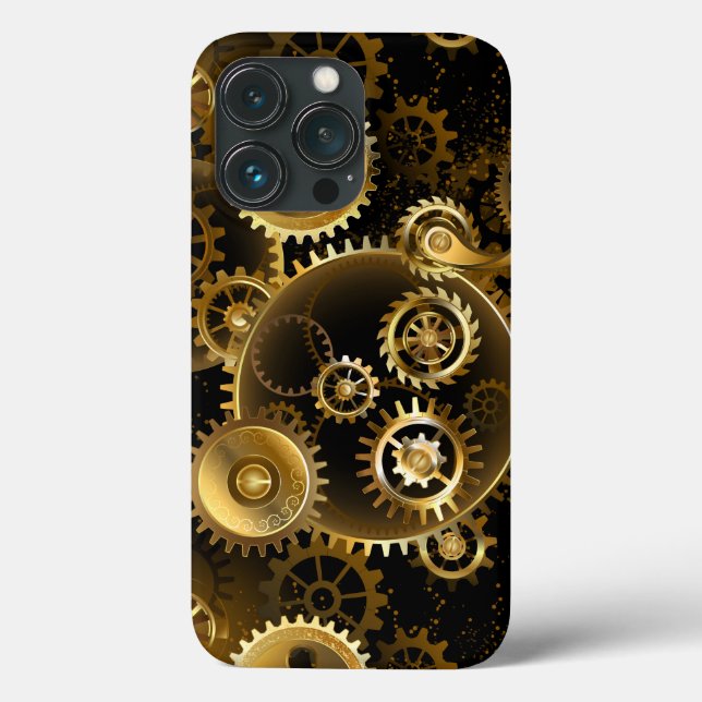 Seamless Steampunk Brass Gears Case-Mate iPhone Case (Back)